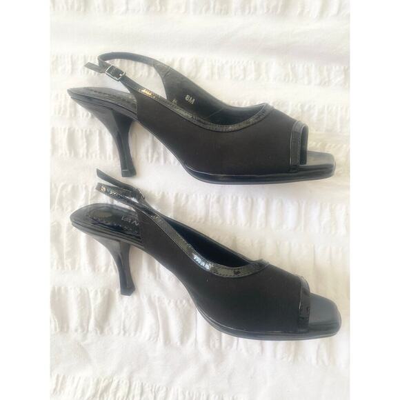 Vaneli Black Peep Toe Slingback 3” Heels New‎ Size 8 - Picture 5 of 8